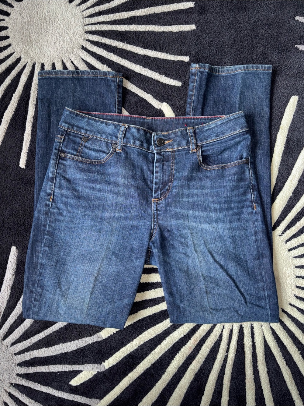 Talbots Women’s Heritage Dark Blue Denim Jeans with Red Stitching